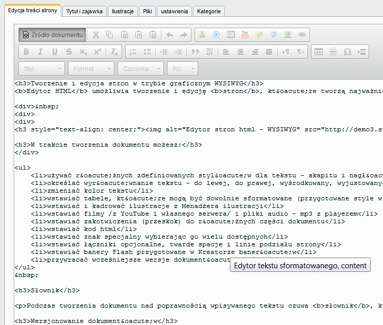 Edycja kodu źródłowego dokumentu HTML
